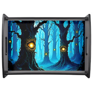 Dark Fantasy Eyeball Forest Design Serving Tray