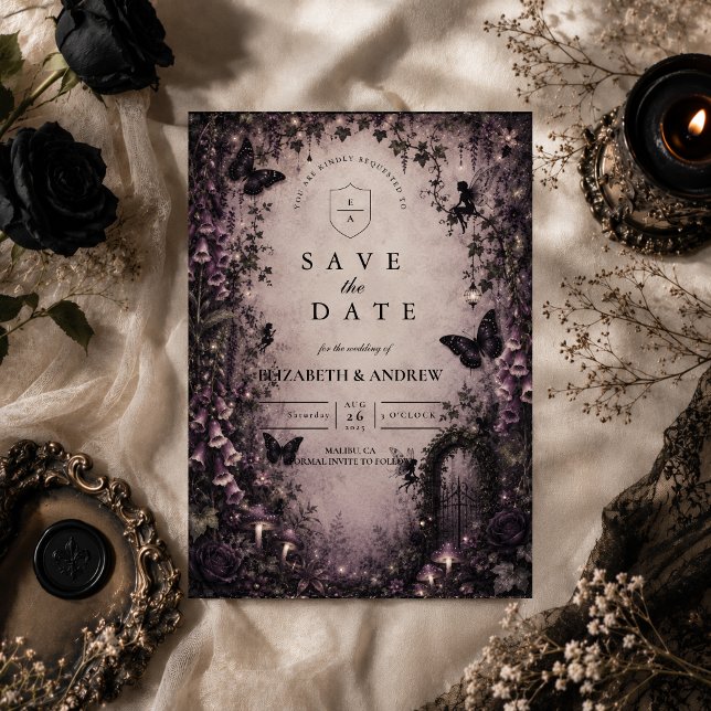 Dark Fantasy Fairy Goth Wedding Save The Date (Creator Uploaded)