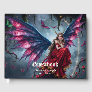 Dark Fantasy Fairy Queen with Butterfly Wings  Guest Book