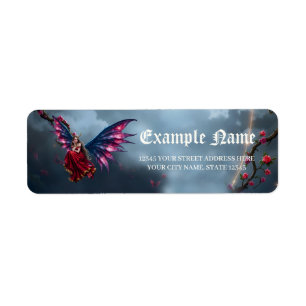 Dark Fantasy Fairy Queen with Butterfly Wings Label