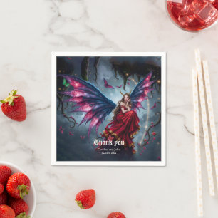 Dark Fantasy Fairy Queen with Butterfly Wings  Napkins