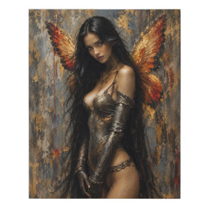 Dark Fantasy Fairy Warrior Faux Canvas Print