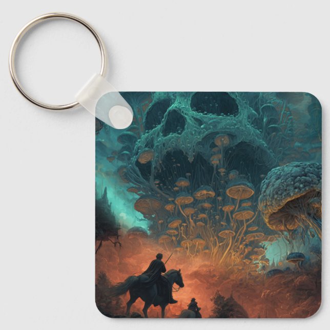 Dark Fantasy Forest Keychain (Front)