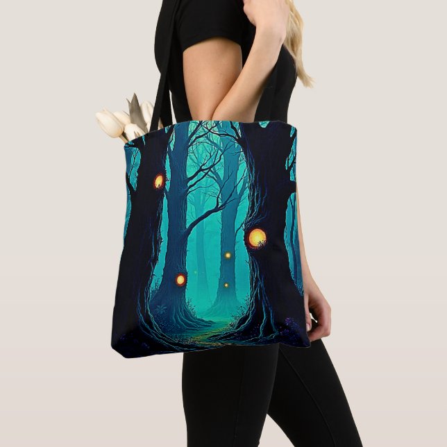 Dark Fantasy Forest Mystery Tote Bag (Close Up)