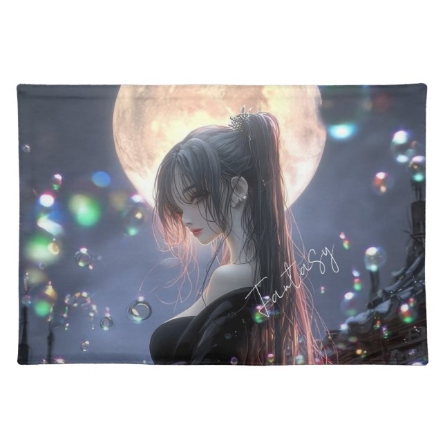 Dark fantasy girl / Aesthetic Cloth Placemat (Front)