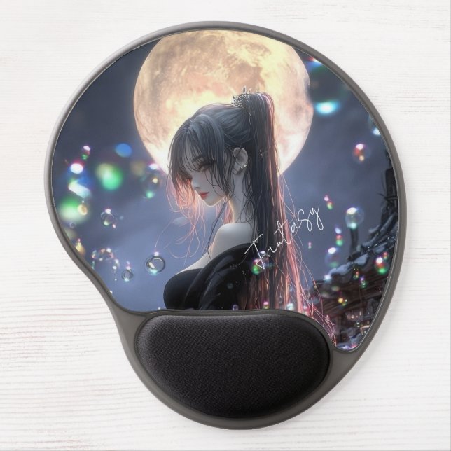 Dark fantasy girl / Aesthetic Gel Mouse Pad (Front)