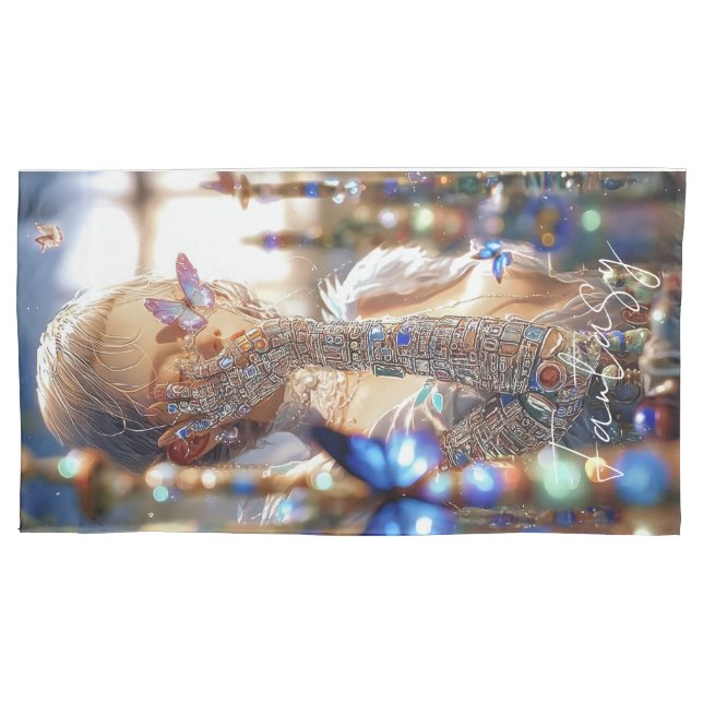 Dark Fantasy Girl -  Downtown Aesthetic Pillow Case (Front)