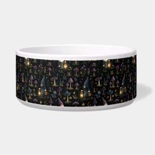 Dark Fantasy Gnome and Mushroom Pattern Bowl