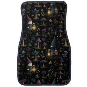 Dark Fantasy Gnome and Mushroom Pattern Car Floor Mat