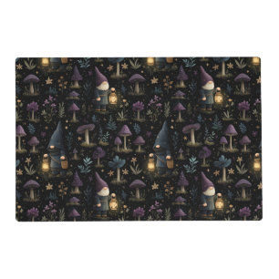 Dark Fantasy Gnome and Mushroom Pattern Placemat