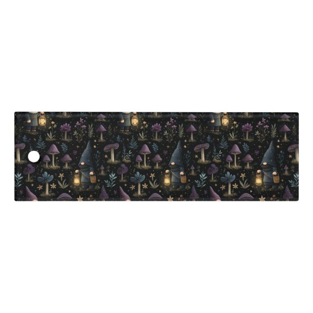 Dark Fantasy Gnome and Mushroom Pattern Ruler (Front)