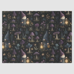 Dark Fantasy Gnome and Mushroom Pattern Tissue Paper