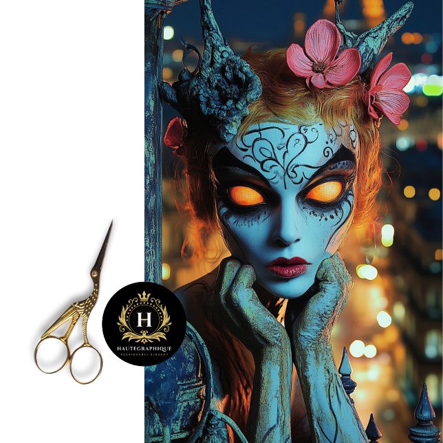 Dark Fantasy Gothic Blue Gargoyle Decoupage  Tissue Paper (Creator Uploaded)