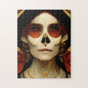 Dark Fantasy Gothic Skull Woman 2 Jigsaw Puzzle