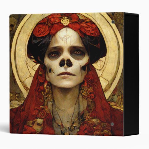 Dark Fantasy Gothic Skull Woman 3 3 Ring Binder