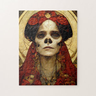Dark Fantasy Gothic Skull Woman 3 Jigsaw Puzzle
