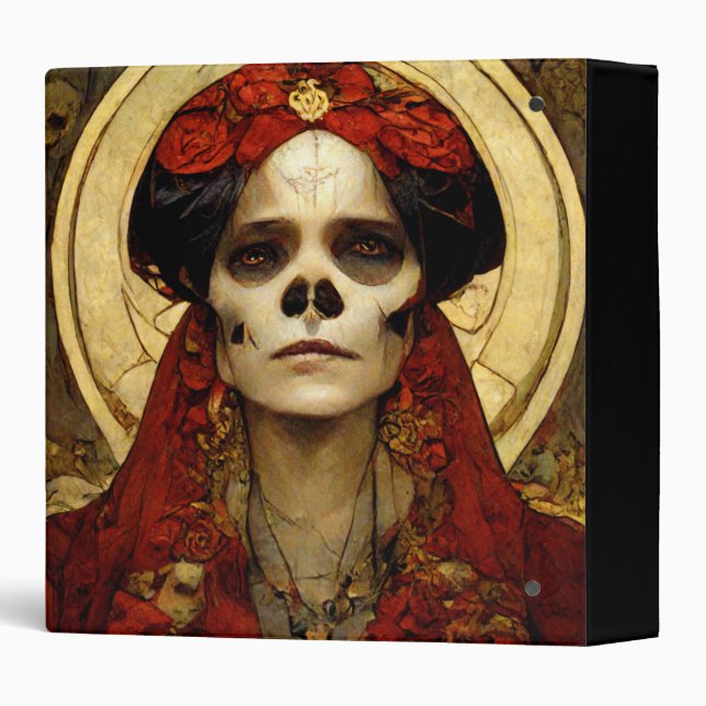 Dark Fantasy Gothic Skull Woman 3 Ring Binder (Back/Spine)