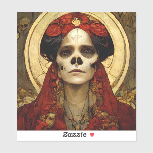 Dark Fantasy Gothic Skull Woman 3 Sticker (Sheet)