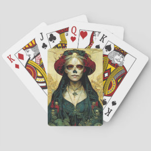 Dark Fantasy Gothic Skull Woman Poker Cards