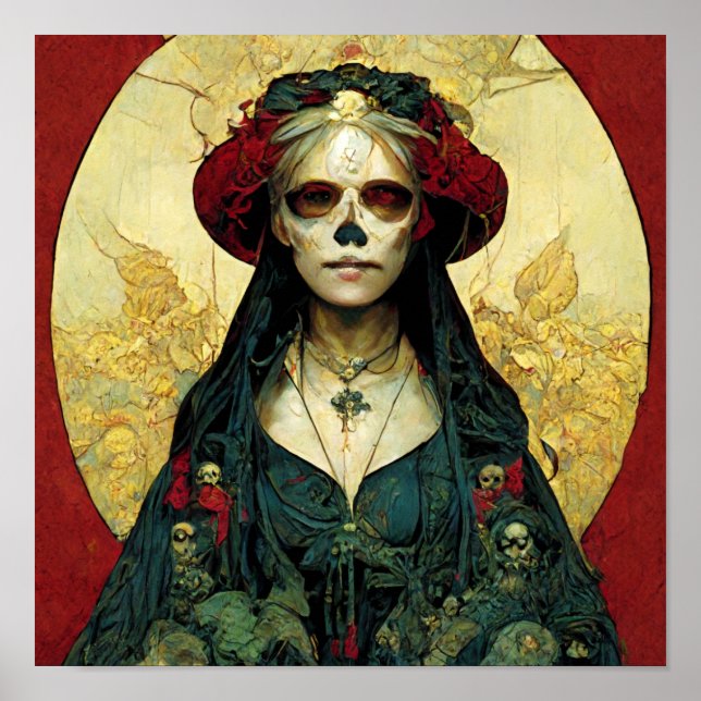 Dark Fantasy Gothic Skull Woman Poster (Front)