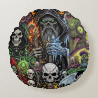 Dark Fantasy Horror Collage Throw Pillow | Sorcere