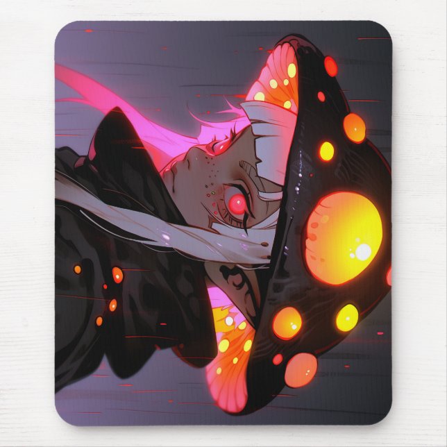 Dark Fantasy Mushroom Elf Anime Girl Mouse Pad (Front)