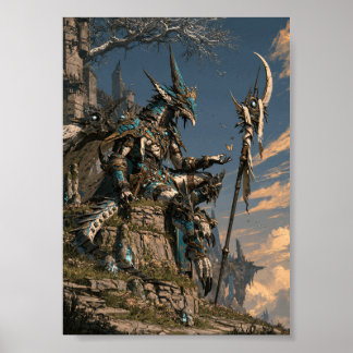 Dark Fantasy Mystic Shaman Creature with Butterfly Poster