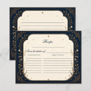 Dark Fantasy New Chapter Bridal Shower Recipe card