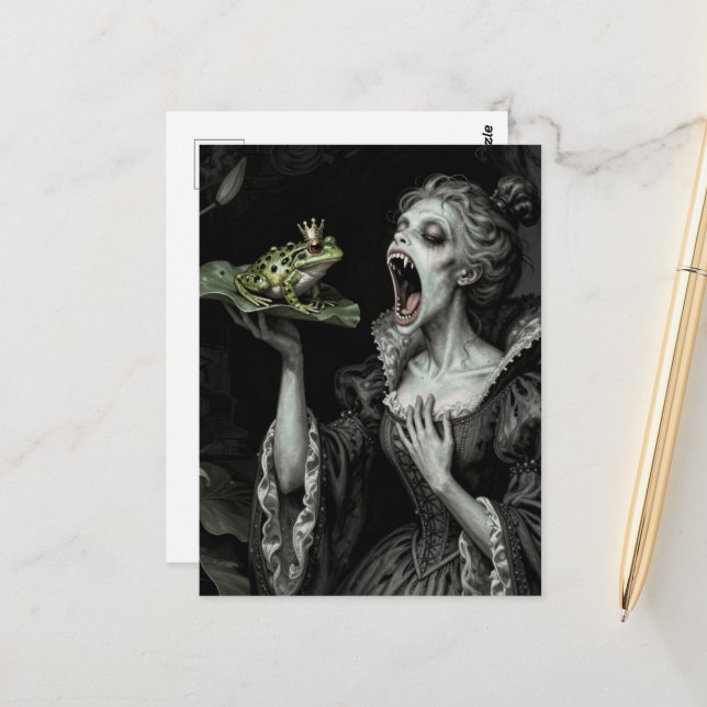 Dark Fantasy Princess Ate the Toad  Postcard (Front/Back In Situ)