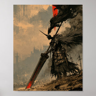 Dark Fantasy Warrior with Greatsword Poster