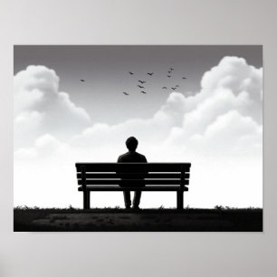 Dark Fantasy Wasteland with Eerie Green Horizon Poster