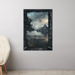 Dark Fantasy World Window View Wall Decal