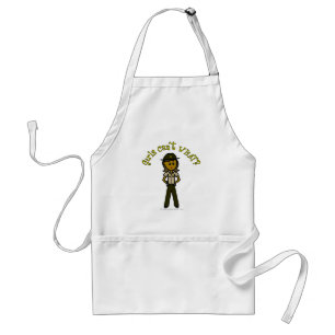 Dark Female Sheriff in Brown Uniform Adult Apron