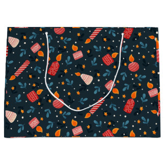 Dark Festive Mixed Candles Holiday Gift Bag