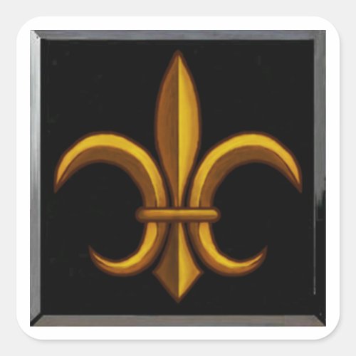 Dark Fleur De Lis Square Stickers