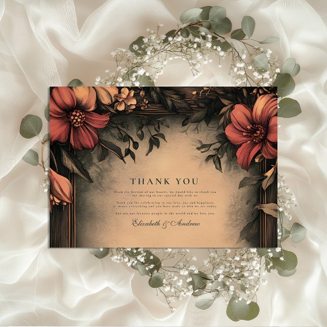 Dark Floral Art Nouveau Wedding Invitation (Creator Uploaded)