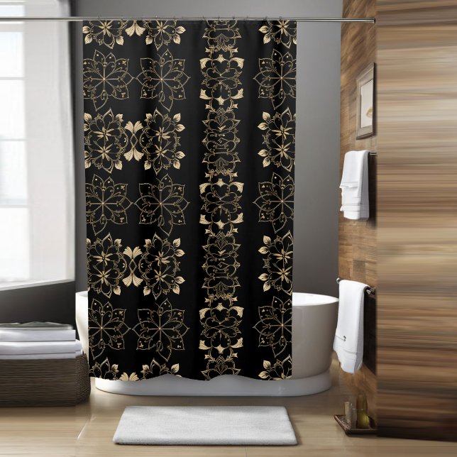 Dark Floral Boho Shower Curtain (Creator Uploaded)