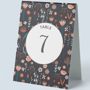 Dark Floral Boho Table Tent