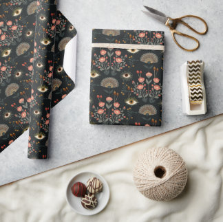 Dark Floral Botanical Romantasy Eye Wrapping Paper