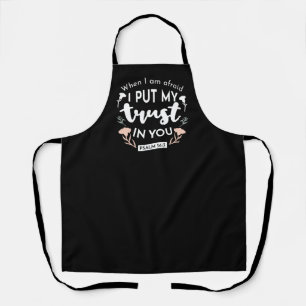 Dark Floral Christian Art - Psalm 56:3 Apron