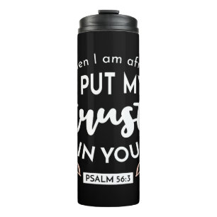 Dark Floral Christian Art - Psalm 56:3  Thermal Tumbler