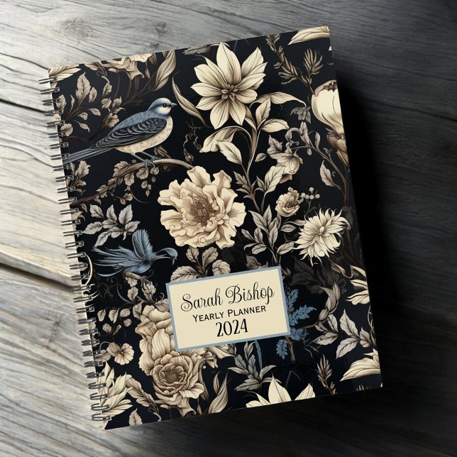 Dark Floral Custom Yearly Planner Hardcover (Creator Uploaded)