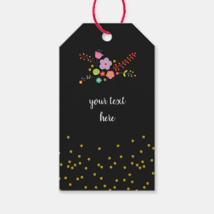 Dark Floral Customizable Gift Tags