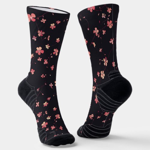 Dark Floral Dream Pattern Socks