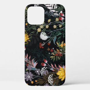 Dark Floral Garden: Blooming Night Pattern iPhone 12 Case