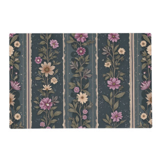 Dark Floral Garden table placemat