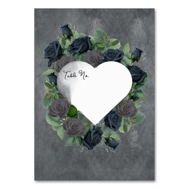 Dark Floral Gothic Style  Table Number (Front)