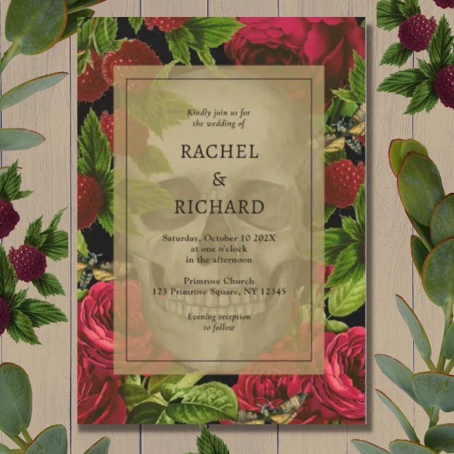 Dark Floral Gothic Wedding Invitation (Creator Uploaded)