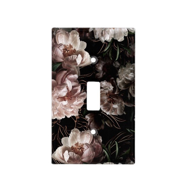 Dark Floral Light Switch Cover (Front)