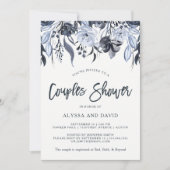 Dark Floral | Modern Watercolor Couples Shower Invitation (Front)